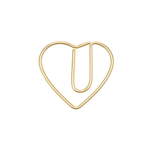 Paperclips hartje goud 16 mm | 50 stuks