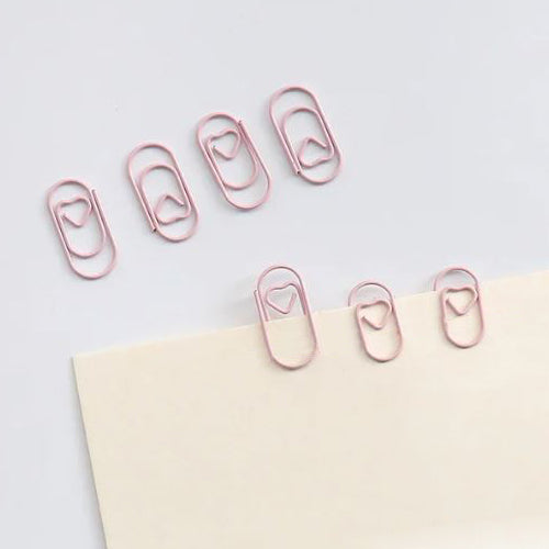 Paperclips met hartje roze 20 mm | 100 stuks