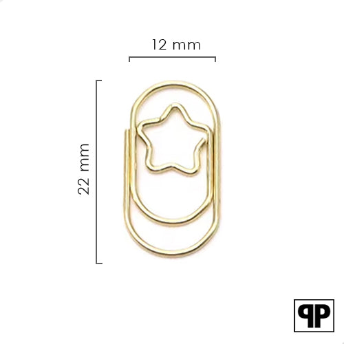 Paperclips met ster goud 22 mm | 100 stuks