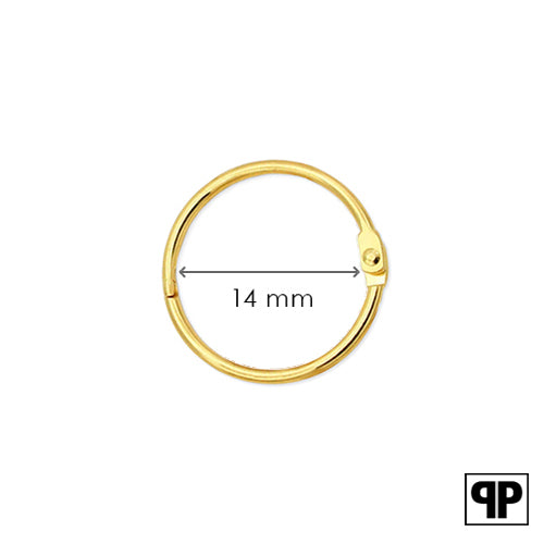 Sluitring goud 14 mm