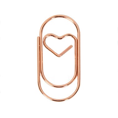 Paperclips met hartje koper 38 mm | 10 stuks