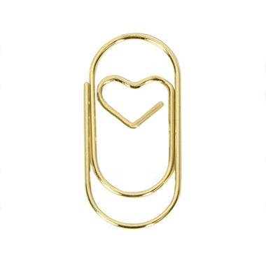 Paperclips met hartje goud 38 mm | 10 stuks
