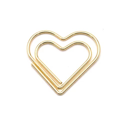 Paperclips hartje goud 23 mm | 50 stuks