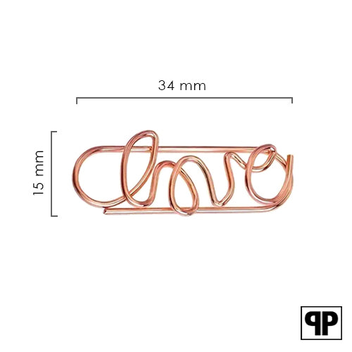 Paperclips love koper 34 mm | 50 stuks