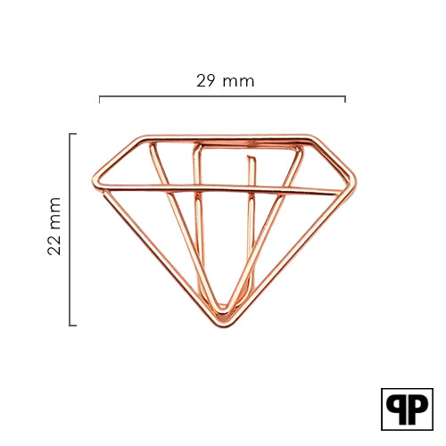 Paperclips diamant koper 29 mm | 50 stuks