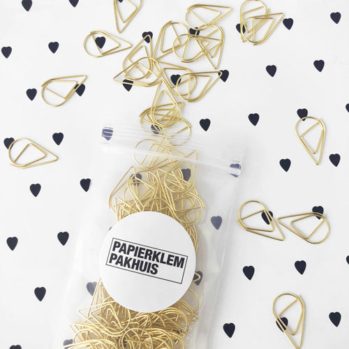 Paperclips druppel goud 25 mm | 100 stuks