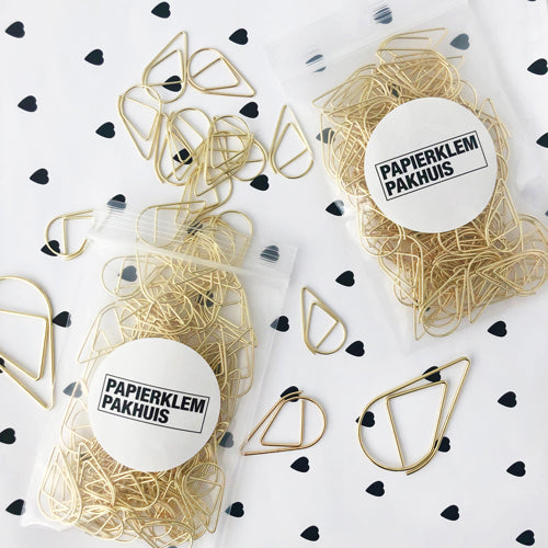 Paperclips druppel goud 33 mm | 100 stuks