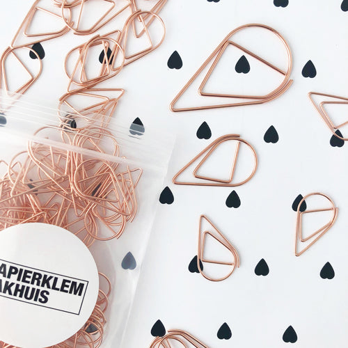 Paperclips druppel koper 25 mm | 100 stuks