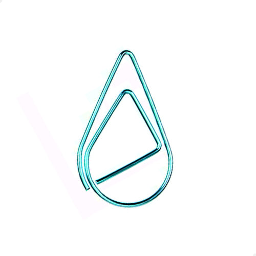 Paperclips druppel blauw 25 mm