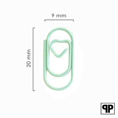 Paperclips met hartje groen 20 mm | 100 stuks