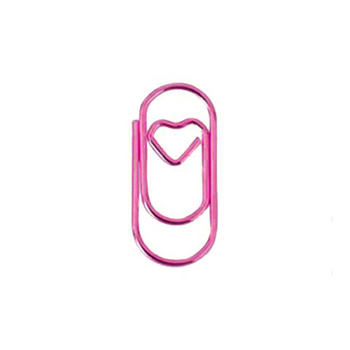 Paperclips met hartje metallic roze 20 mm | 100 stuks