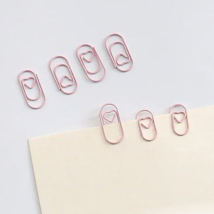 Paperclips met hartje roze 20 mm | 100 stuks