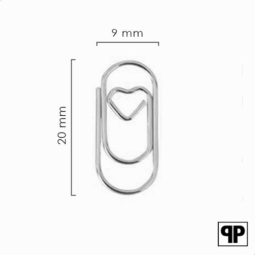Paperclips met hartje zilver 20 mm | 100 stuks