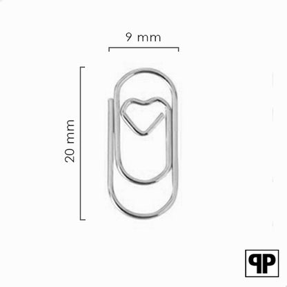 Paperclips met hartje zilver 20 mm | 100 stuks