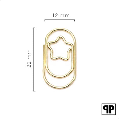 Paperclips met ster goud 22 mm | 100 stuks