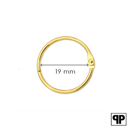 Sluitring goud 19 mm