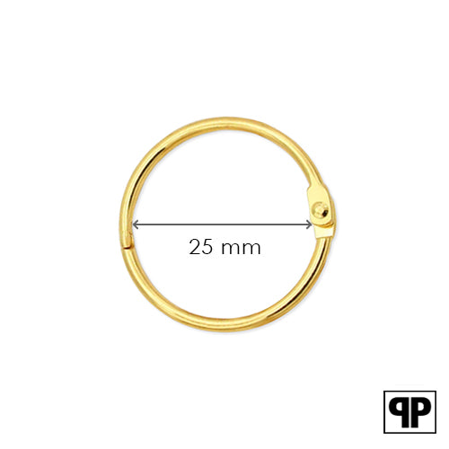 Sluitring goud 25 mm