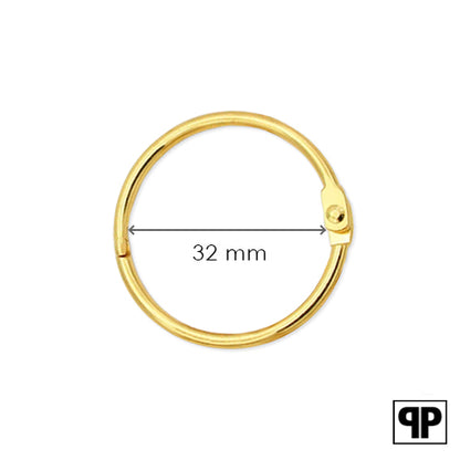 Sluitring goud 32 mm